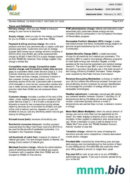 USA RG & e rachunek za media szablon w formacie Word i PDF (2 strony) 5